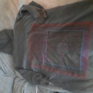 Gray Hoodie with Colorful Mandala Design